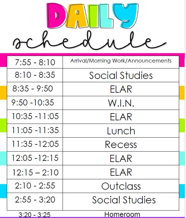 CLASS SCHEDULE